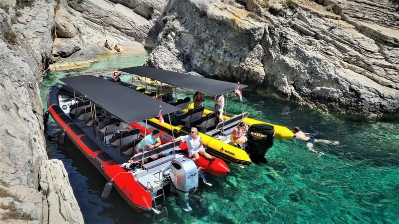 From Split: Blue Cave, Hvar, Mamma Mia, 5 Islands boat Tour - Hvar City for lunch and sightseeing (at least 2 hours)
