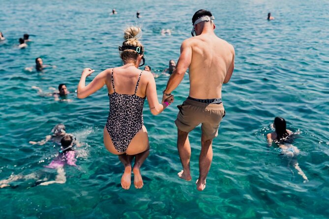 From Split: Blue Lagoon and 3 Islands Speedboat Tour - Krknjasi Bay and the Blue Lagoon: clear water, snorkel basics, and crowd realities