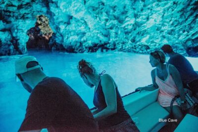 Private Blue cave, Mamma Mia and Hvar, 5 islands tour from Trogir - Vis island: monk seal cave, Komiza harbor, and a quick cove swim
