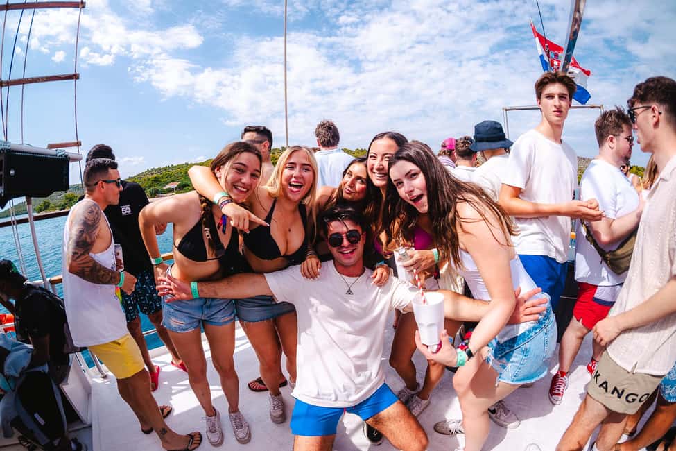 Split: Blue Lagoon Boat Party with Slide, Dj and After Party - Blue Lagoon swim hour and slide: the main event in Split