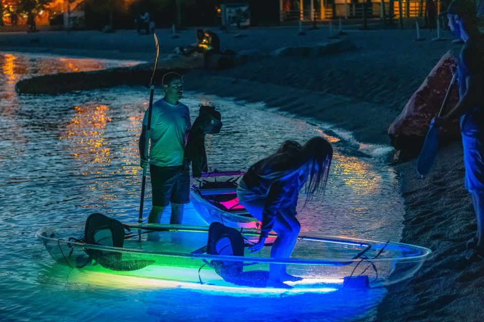 Split: Illuminated Evening Guided Kayaking Tour - Split at night, from Stobreč instead of the main strip