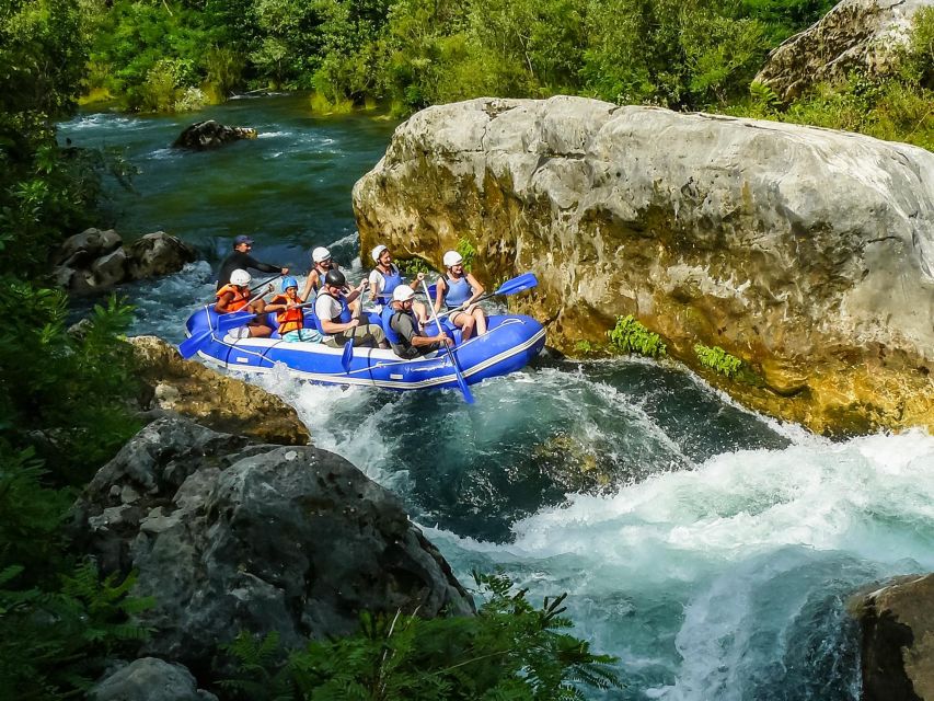 Split/Omiš: Cetina River Rafting with Cliff Jump & Swimming - Downriver rhythm: 7.5 miles, class 2 to class 3 rapids