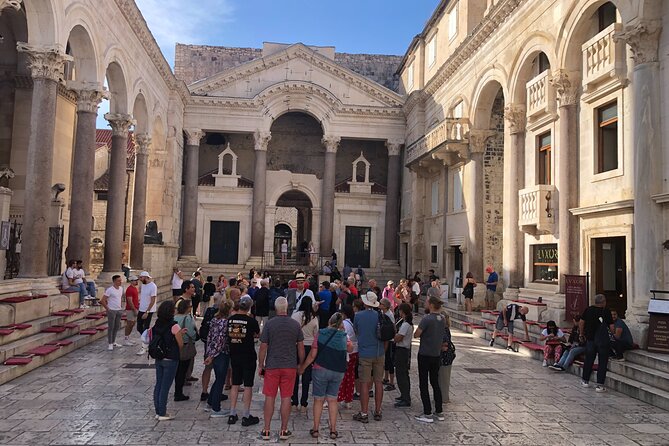 Walking Tour of Split and Diocletian's Palace - Fruit’s Square (Trg Brace Radic): Venetian walls and Marko Marulić